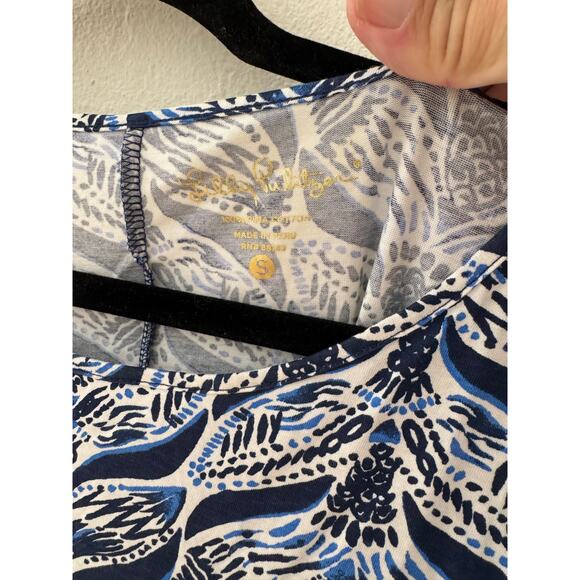 Lilly Pulitzer Marlowe Navy Whale tale t-shirt dress Size S - Picture 6 of 8